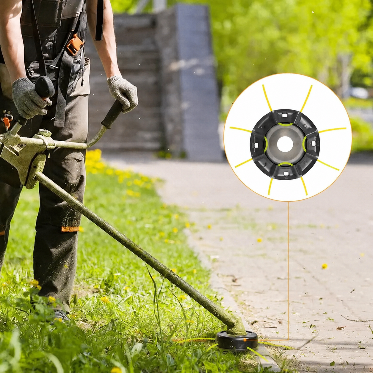 Universal Steel Wire Trimmer Head Replacement-Heavy-Duty Weed Brush Cutter