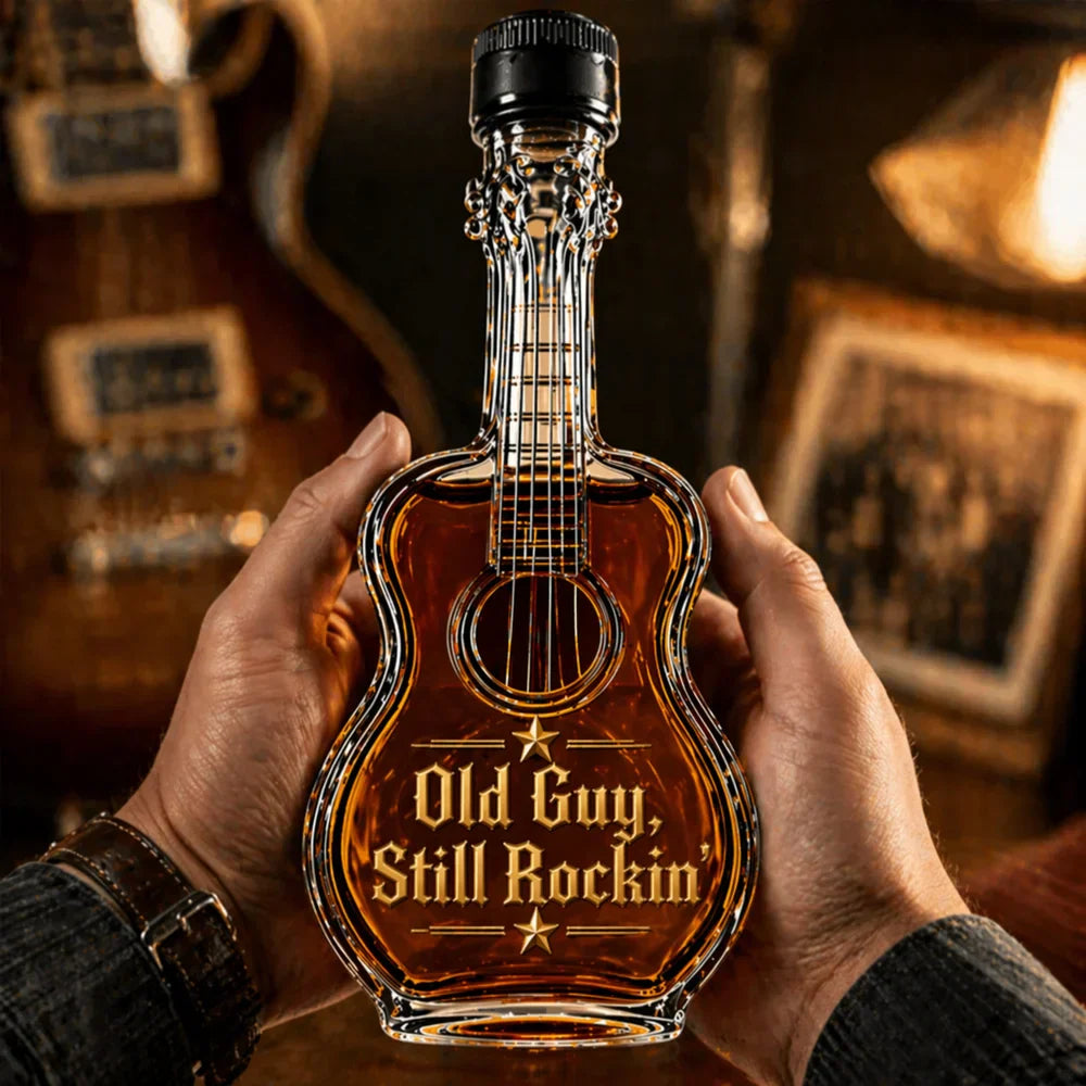 🎸🥃 Rock Style Guitar-Shaped Wine Bottle Decanter – Luxury Liquor Display for Music Lovers 🔥✨