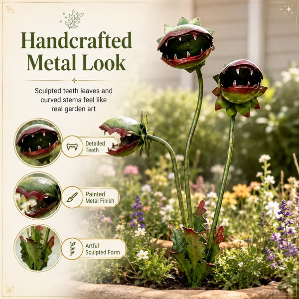 LAST DAY 49% OFF - Whimsical Metal Carnivorous Plant Garden Stake