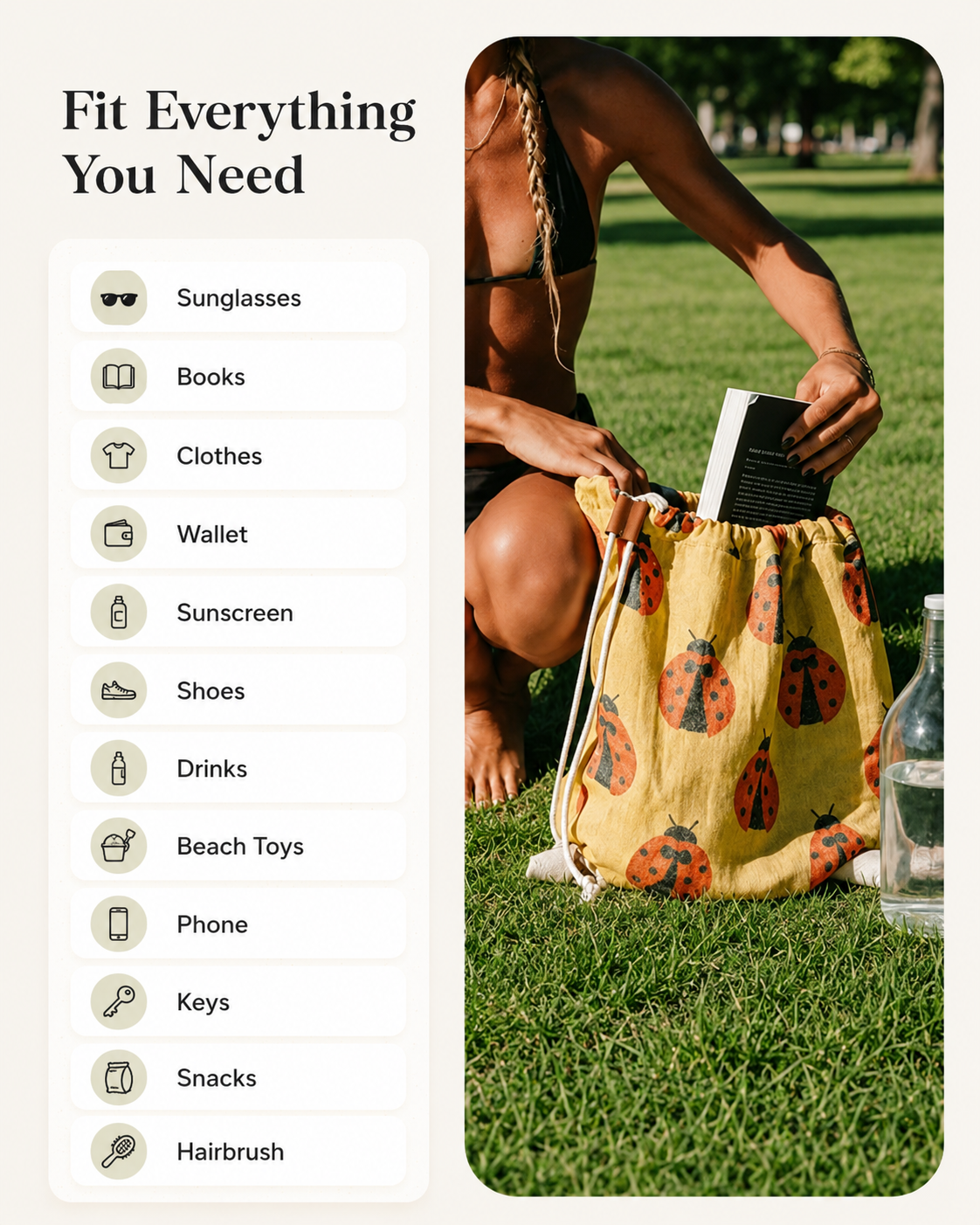 ⏰LAST DAY $20 OFF - 🏖️Sand Cloud 2-in-1 Turkish Cotton Towel Bag with Inner Zip Pocket & Sand-Repelling Fabric
