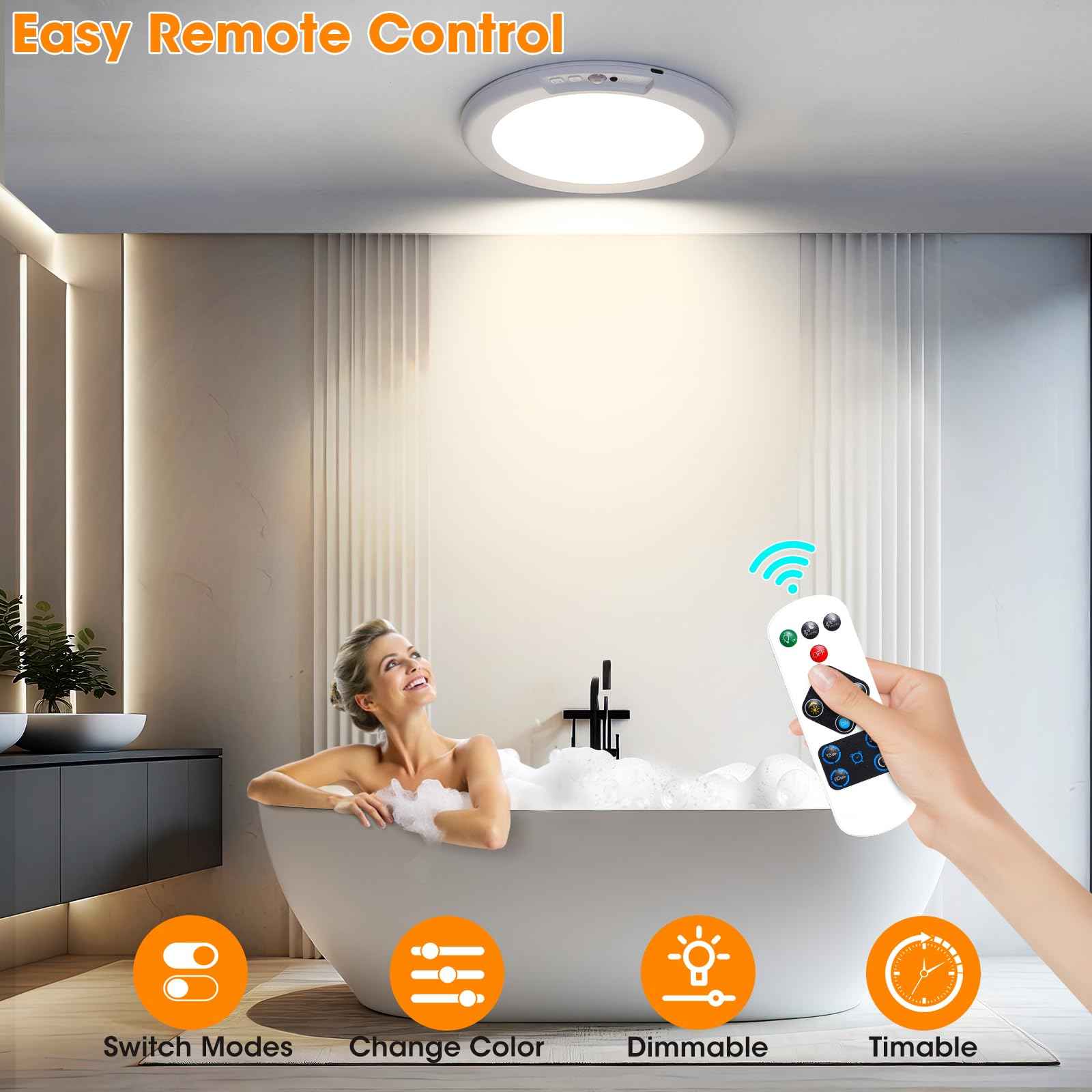 Father's Day Special: Motion Sensor Ceiling Light: 30-Second Install. 60-Day Battery. No Electrician.