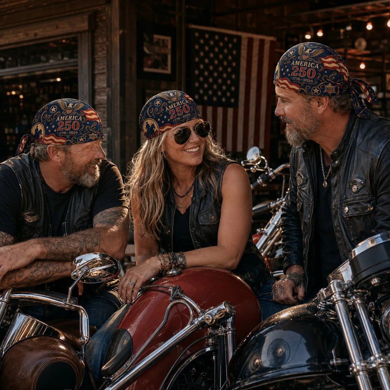 🕊️America 250 Cycling Pirate Hat / Biker Headwrap