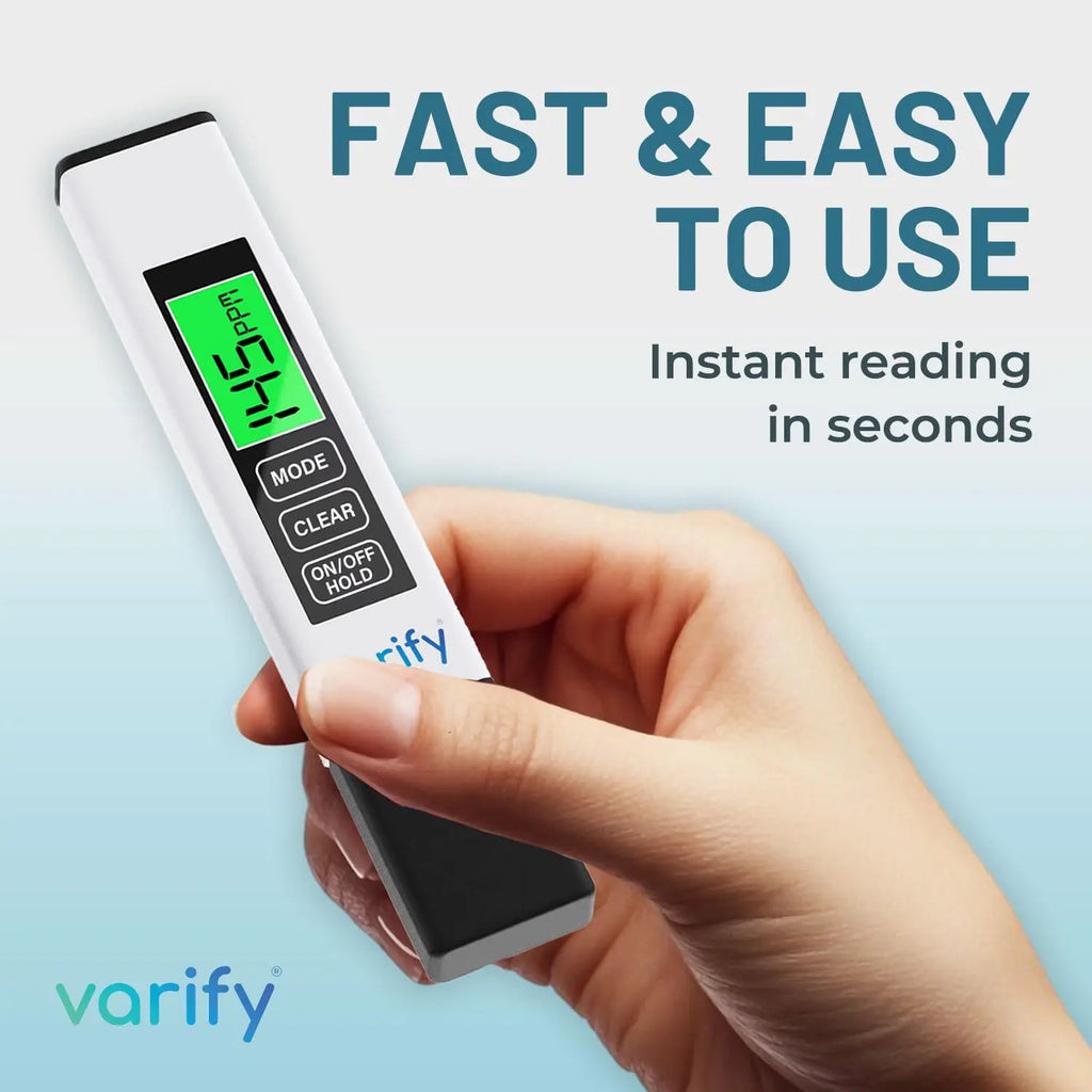 VARIFY 4-in-1 TDS Meter Digital Water Tester for Drinking Water Accurate 0-9990 PPM EC & Temp Readings Ideal for RO Systems Aquariums Pools Portable & Travel-Friendly Halloween Sales