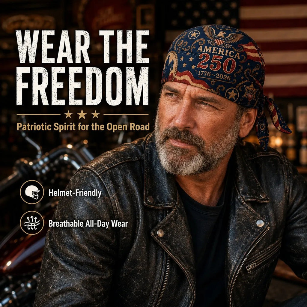 🕊️America 250 Cycling Pirate Hat / Biker Headwrap