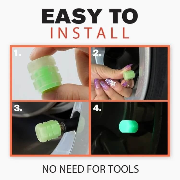 🚗🌙Luminous Tire Valve Stem Caps