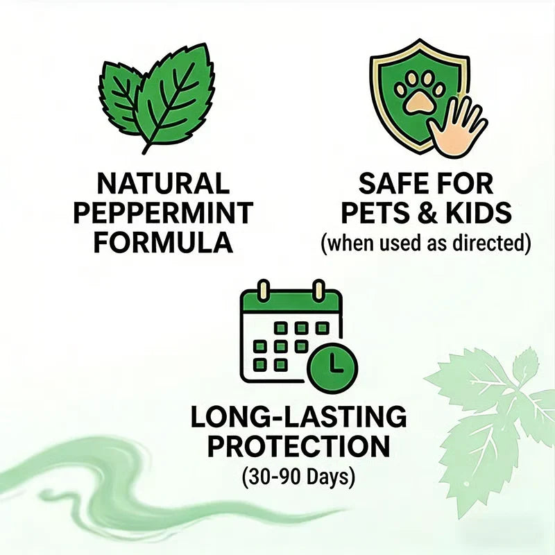 🦟 50% OFF NOW!🔇 🟢 Natural Peppermint Rodent Repellent Tablets – 12 Pack