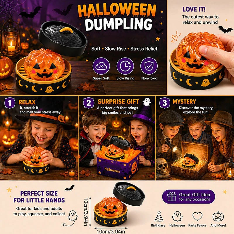 🎃 Halloween Dumpling Squeeze Squishy Toy