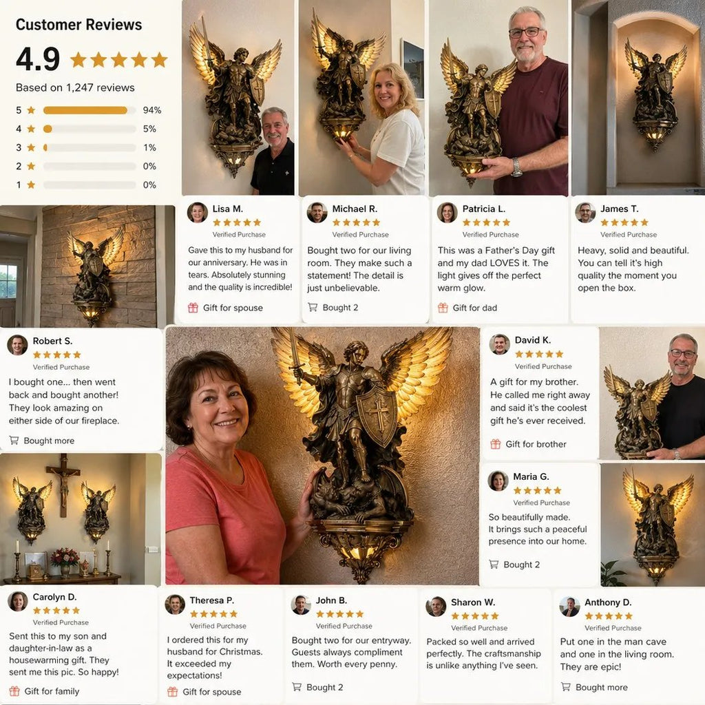 🔥LAST DAY 50% OFF⏰-St. Michael Guardian Angel Wall Light🕊️