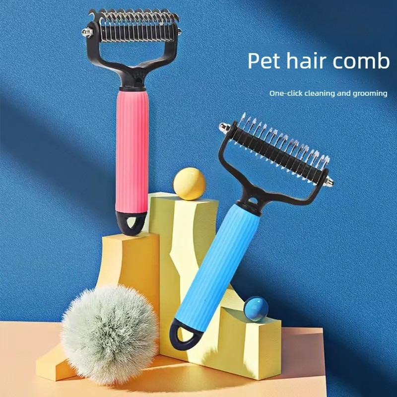 Universal Pet Detangling Comb for Dogs Grooming Tool Double-Sided Stainless Steel for Coat Care & Shedding Removal Easy to Use Essential Grooming