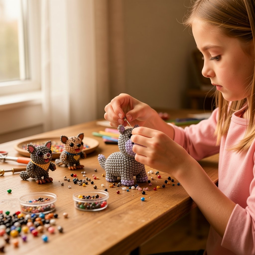🧵✨ Tiny 3D Beaded Animal DIY Kit