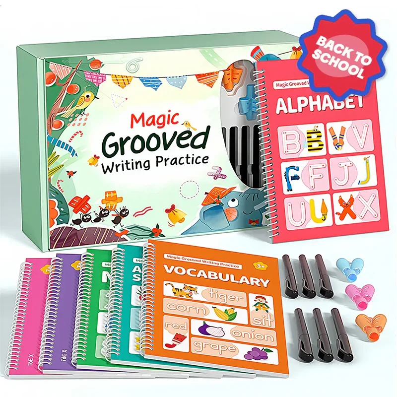 🔥Kids Reusable Groove Handwriting Practice Books 6 Pack