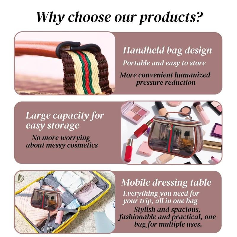 💕Hot sale 49% OFF💖✨ 3PCS New Retro Vintage Vanity Bag, Large Capacity Makeup Organizer for Women