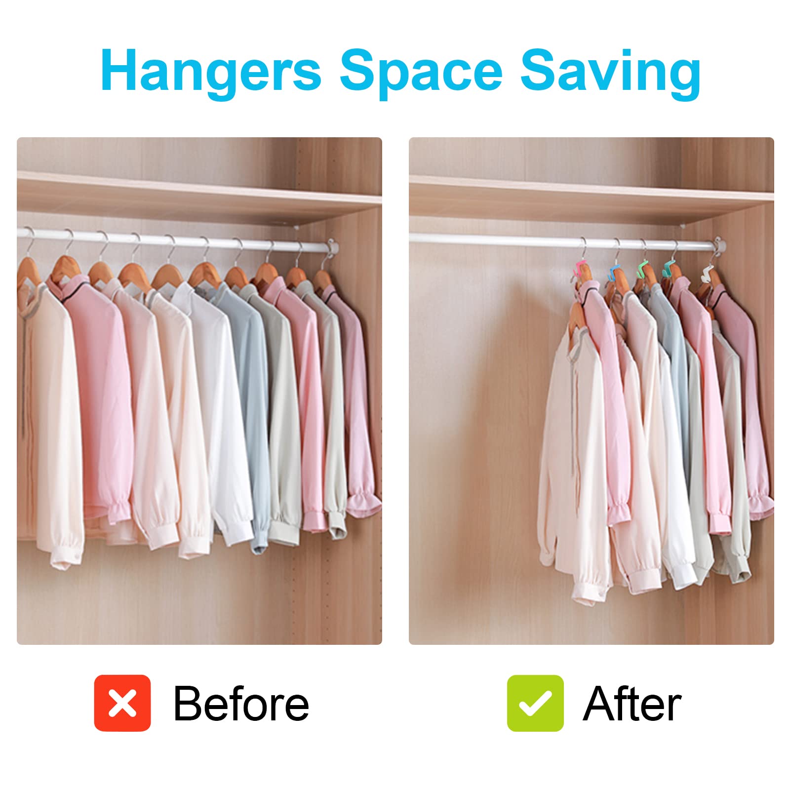100PCS Space Saving Hanger Connector Hooks