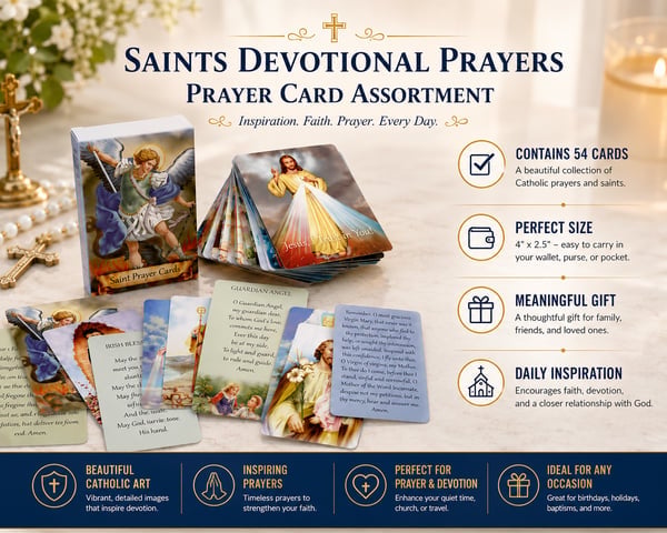 🙏Catholic Faux Leather Holy Card Holder – Pocket Prayer Card Organizer with Snap Closure🎁