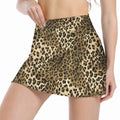 ☁️Women's Solid Color Leopard Stretch High Waist Straight Slit Mini Sports Skirt 🏃‍♀️