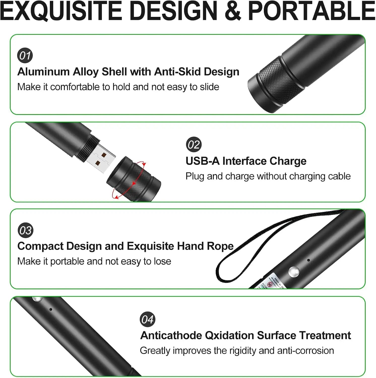 Rechargeable Green Laser Pointer/ Line Light Flashlight Long Distance Range for TV/LED/LCD Screens  Flashlights Presentation, Laser Pointer Cat Toy，Office / Outdoors / Astronomic / Construction SummerVibes petlovers