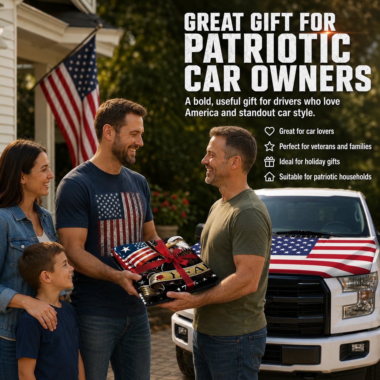 🚗Patriotic American Flag Car Hood Cover