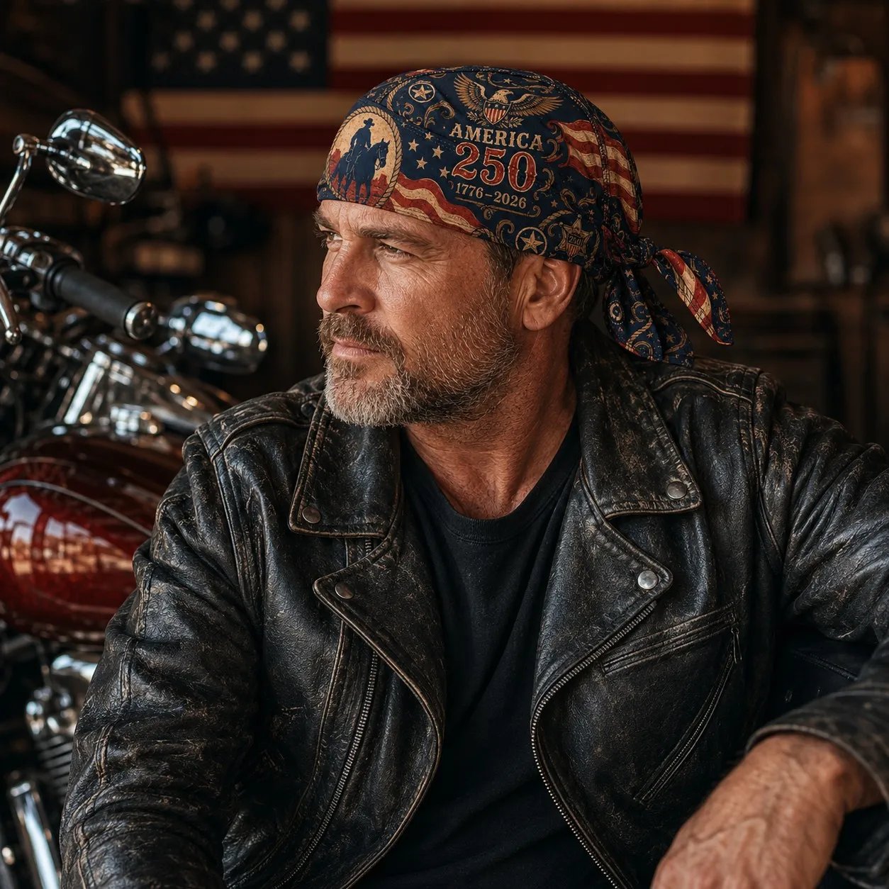 America 250 Cycling Pirate Hat / Biker Headwrap