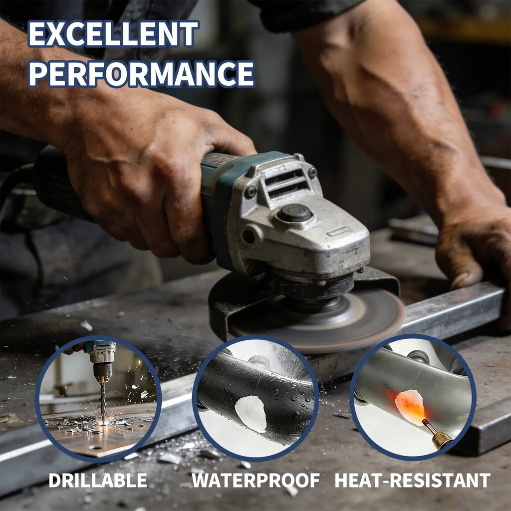 Steel Reinforced Epoxy Repair Putty Waterproof Heat Resistant Drillable Filler for Metal PVC Pipe Plastic Wood Ceramic
