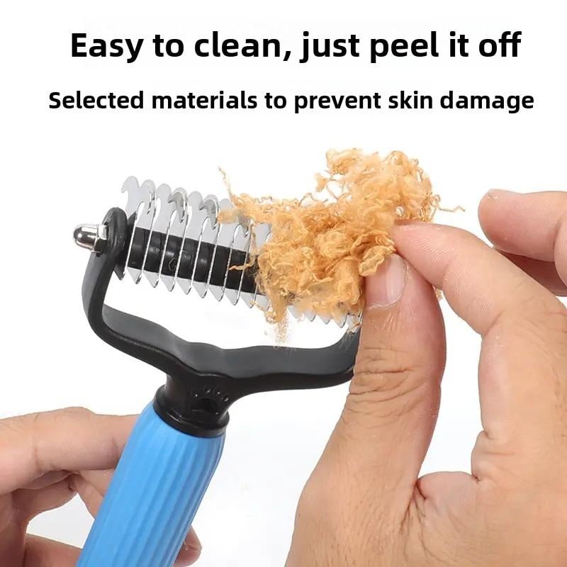 Easy Pet Detangling Comb – Double-Sided Stainless Steel Grooming Tool for Smooth, Shed-Free Coats