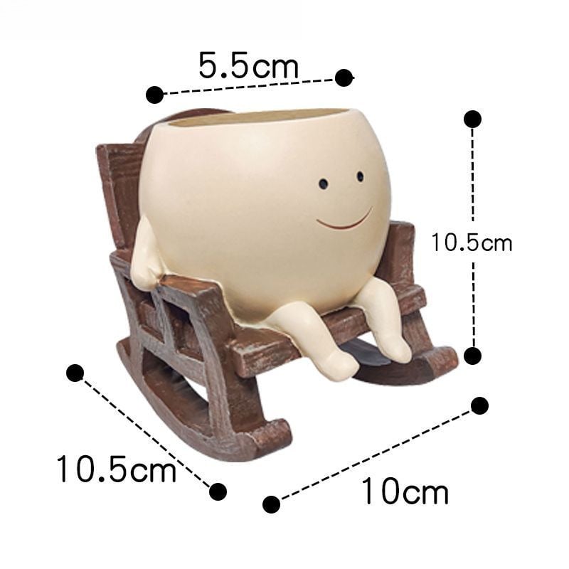 🎉Buy 2 Free Shipping😊Smiley rocking chair flower pot