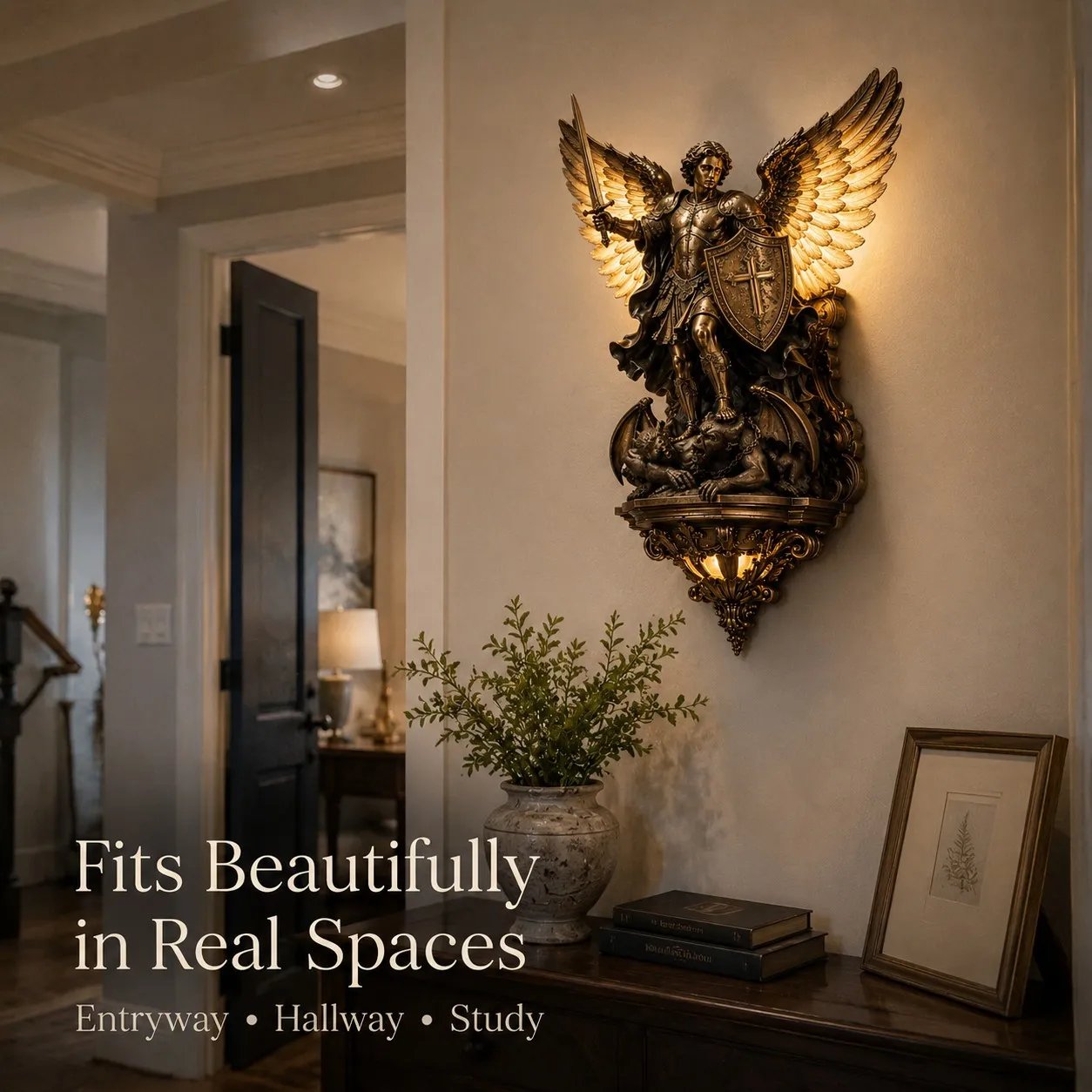 🔥LAST DAY 50% OFF⏰-St. Michael Guardian Angel Wall Light🕊️