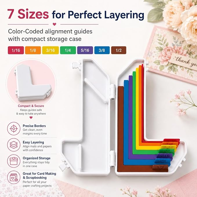 Paper Crafting Alignment Guide Set with Case, 7 PCS Precision Layering