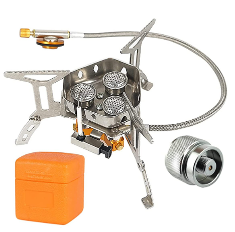 📢📢49% OFF !! ⏰Camping Gas Burner – 5800W, Piezo Ignition, Windproof 🔥