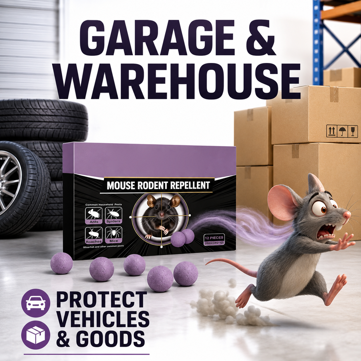 🔥 Limited Edition 50% OFF 🟣 Natural Peppermint Rodent Repellent Tablets – 12 Pack
