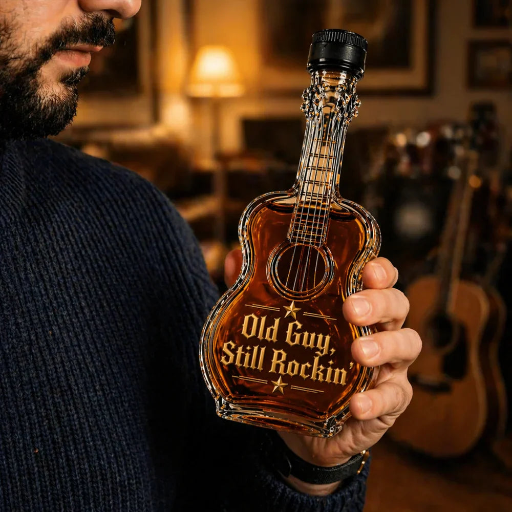 🎸🥃 Rock Style Guitar-Shaped Wine Bottle Decanter – Luxury Liquor Display for Music Lovers 🔥✨