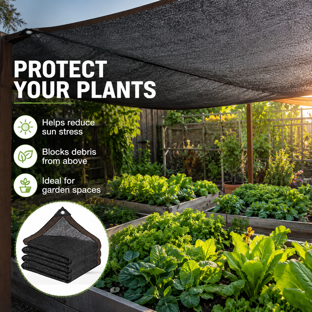 ☀️10x13 FT UV Resistant Sun Shade Net with Grommets, 70-90% Sun Block Breathable Mesh Canopy for Patio, Garden & Privacy Shade-TI