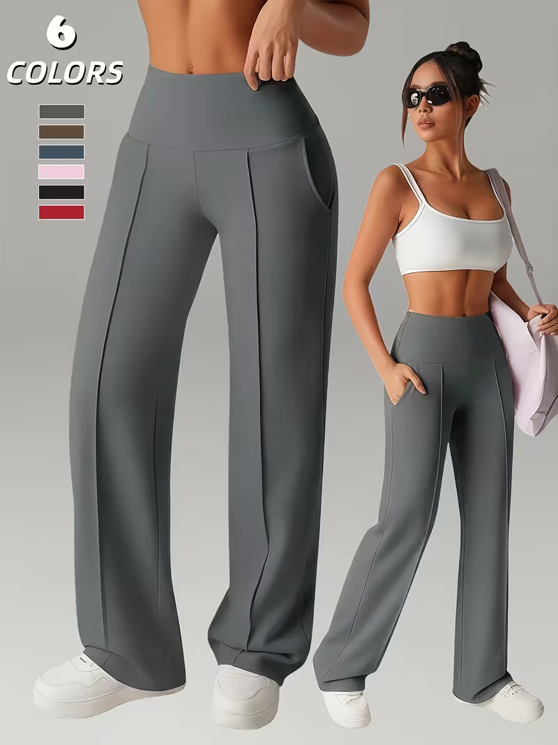 👖 Valeria Pants – High-Waisted, Office & Gym, Stretch, Flattering Fit