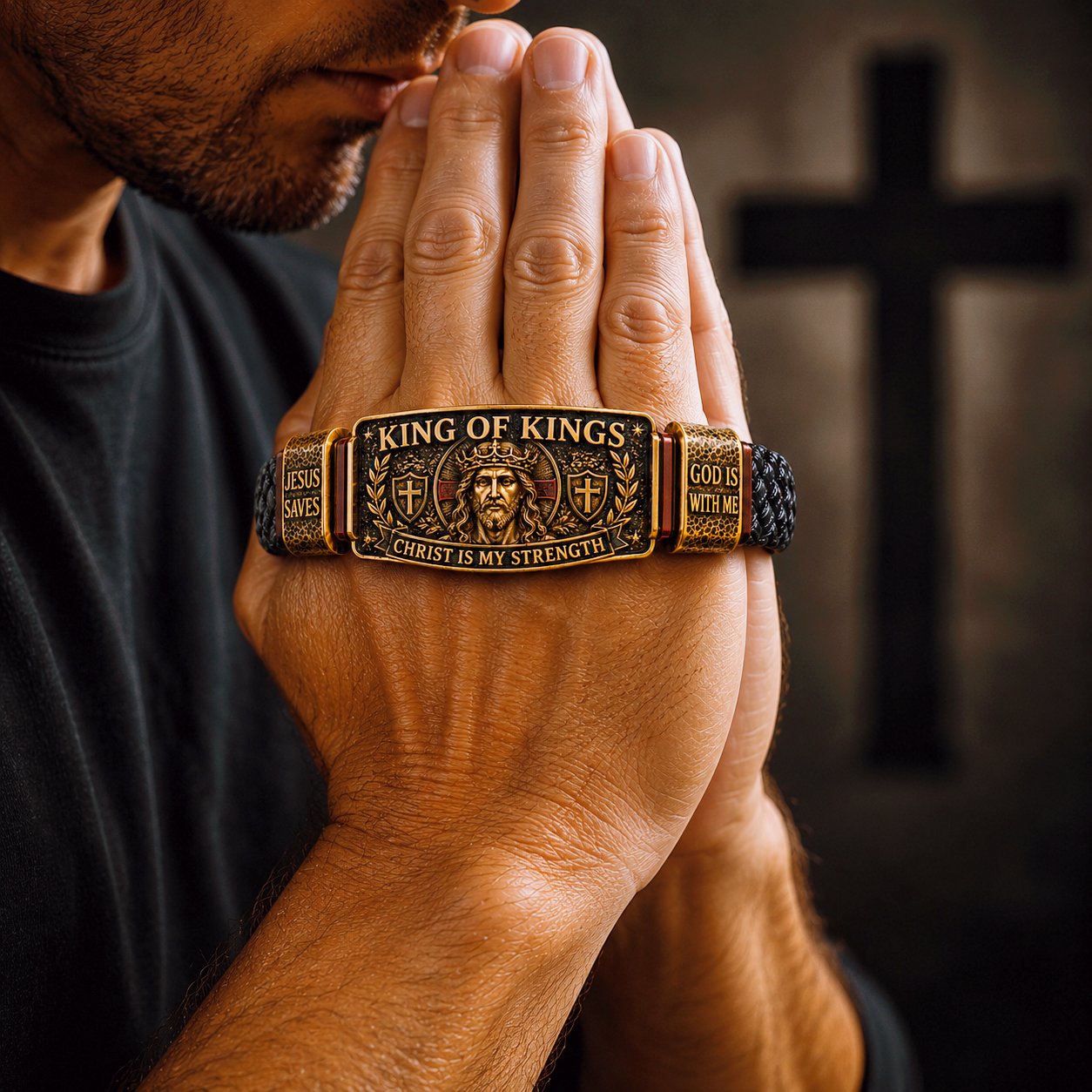 ✝️ King of Kings Faith Bracelet – Adjustable Christian Wristband Gift