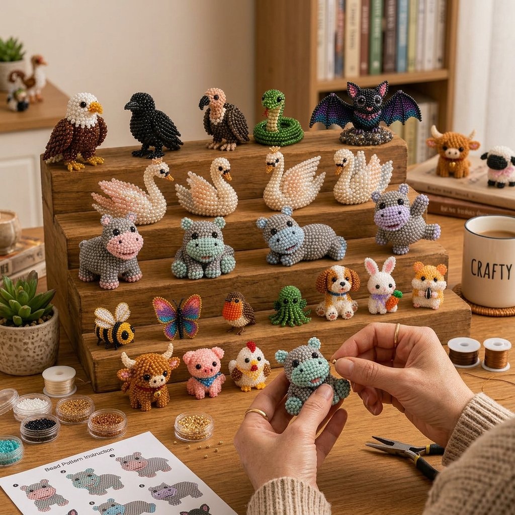 🧵✨ Tiny 3D Beaded Animal DIY Kit