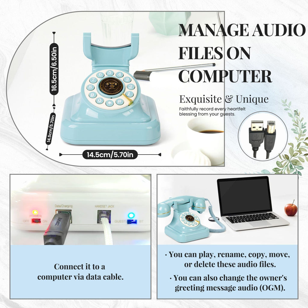 Vintage Old Fashioned Telephone with Speakerphone & Volume Control