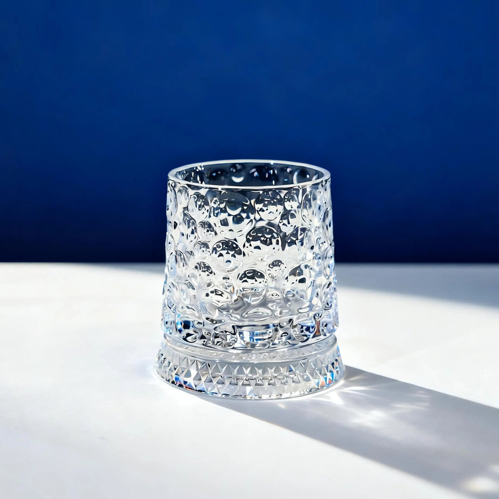 Luxury 360° Spinning Crystal Glass – Star-Cut Stress Relief Whiskey & Wine Glass