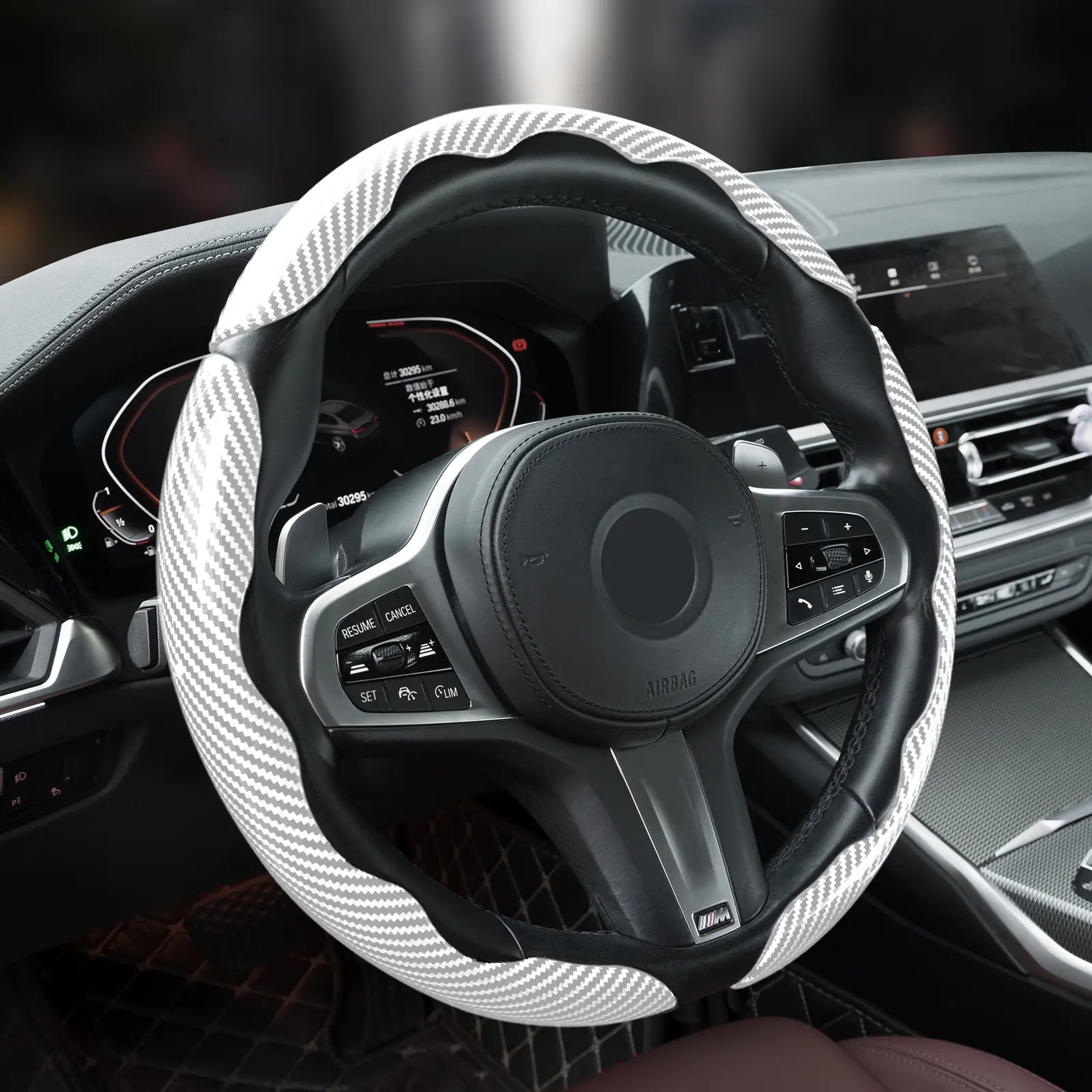 Car Steering Wheel Cover, Non slip Design Steering Wheel Protector, Universal Car Steering Wheel Cover for 15 Inch