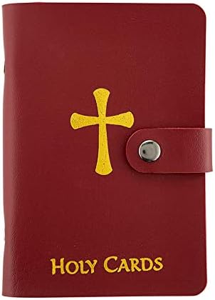 ✝️ Catholic Genuine Leather Holy Card Holder – Pocket Prayer Card Organizer with Snap Closure!!!