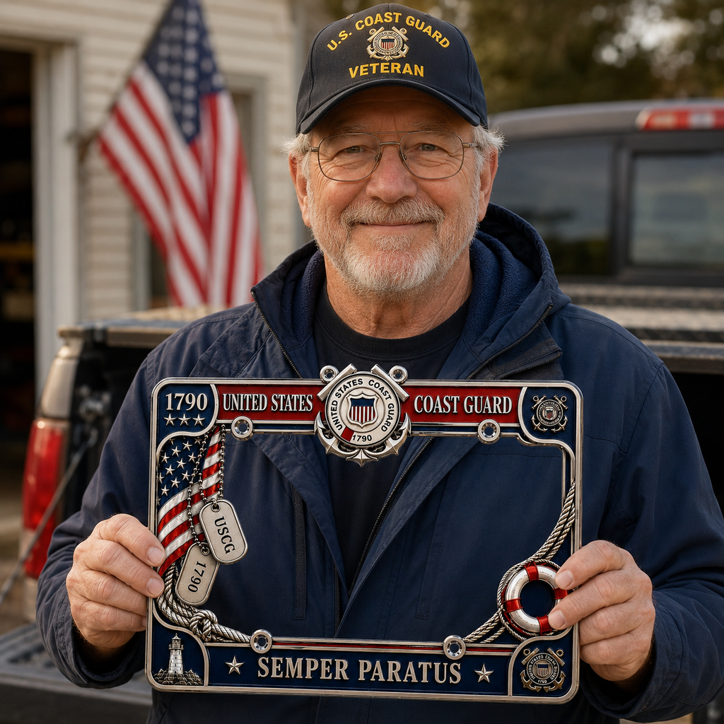 🔥 Last Day 49% OFF - U.S. Coast Guard “Semper Paratus” License Plate Frame ⚓