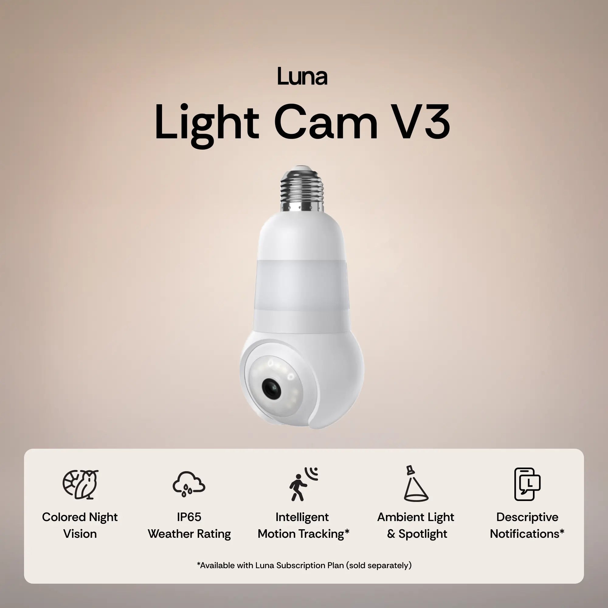 📹Luna Light Cam V3 – Smart Security Camera with Color Night Vision