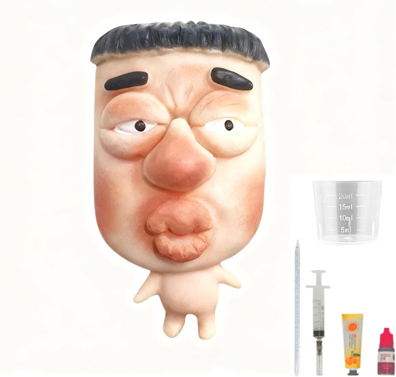 Refillable GrumpFace Sensory Squishy Toy for Stress Relief