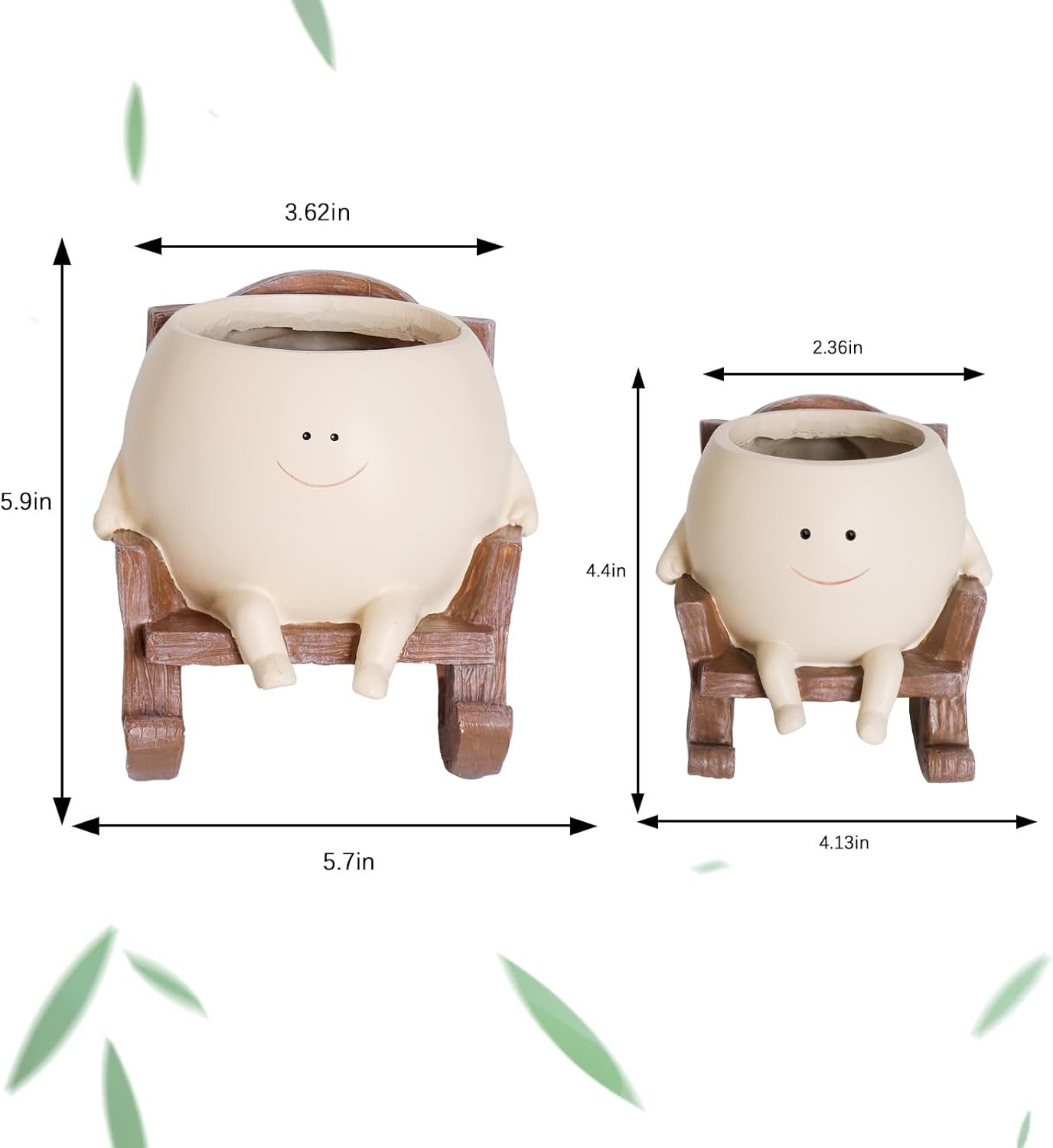 😊 Smiley Face Rocking Chair Planters Flower Pots for Plants