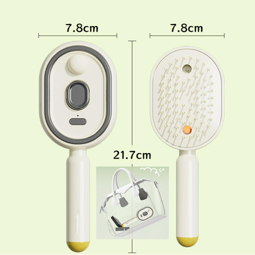 💆‍♀️💧 Steam Massage Spray Comb – 3-in-1 Nano-Mist Hydration, Vibrating Scalp Massage & Anti-Static Detangling Brush