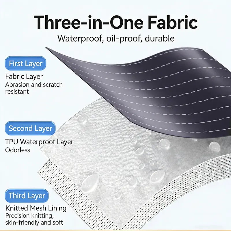 Waterproof Kitchen Apron – Detachable Snap Towel, Dual Pockets & 3-Layer Spill Protection
