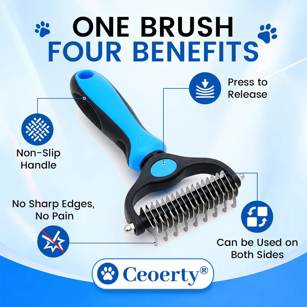 🐾 Painless Pet Grooming Brush – Double-Sided De-Shedding & Detangling  Comb