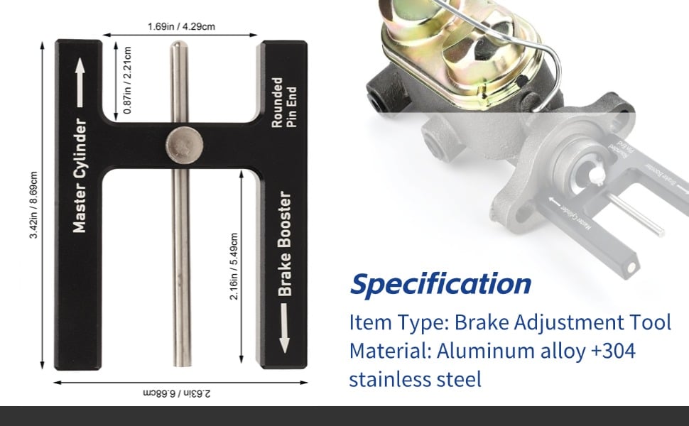 🛠️ Premium Aluminium Brake Booster Push Rod Adjustment Tool with Length Gauge