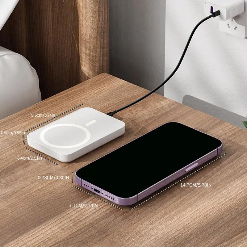 5000mAh Magnetic Power Bank for Phone 12-17 Series with MagSafe