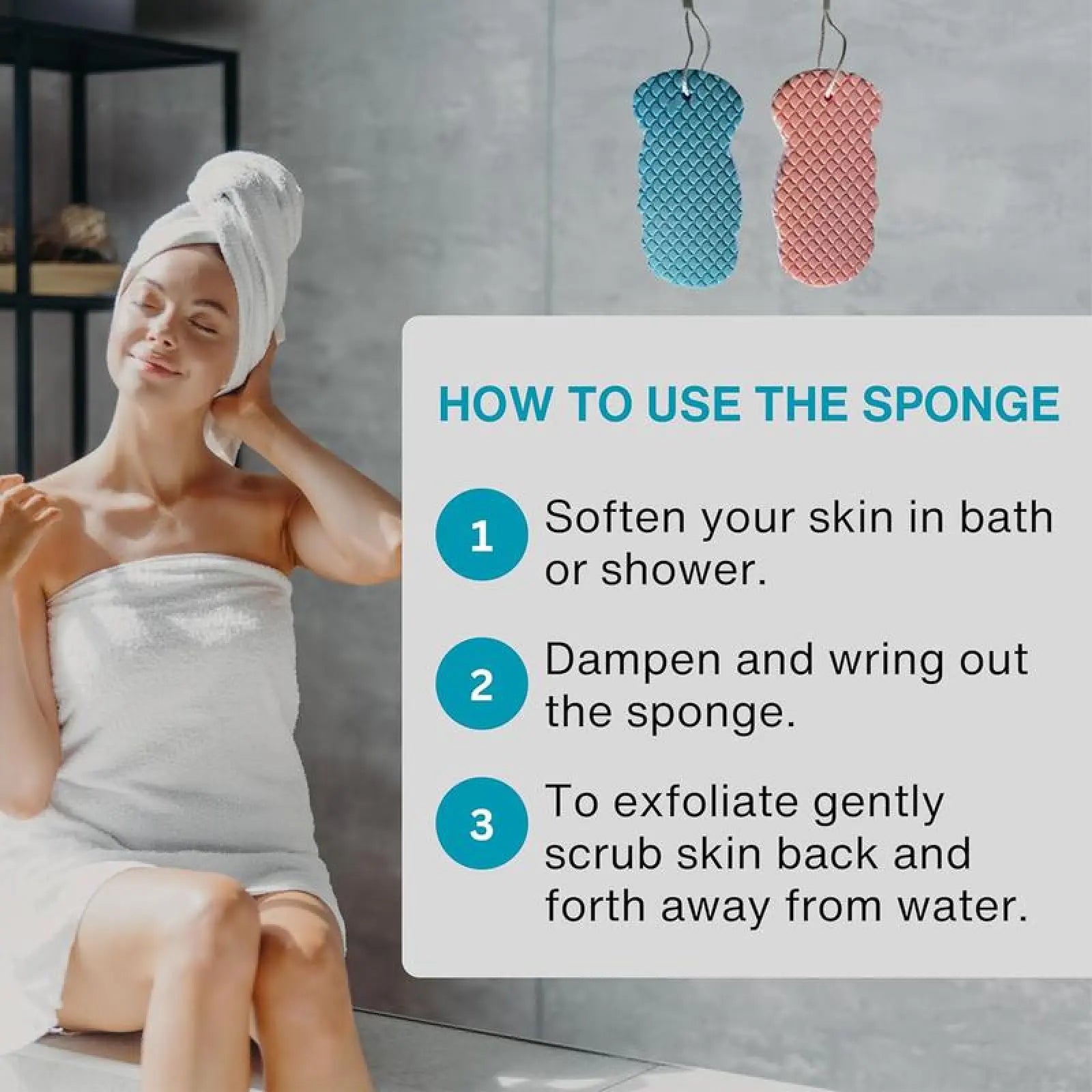 Magic Exfoliating Bath Spongeonge,3D Super Soft Exfoliating Bath Sponge, Skin Friendly and Reusable for Adults Children and Pregnant Women