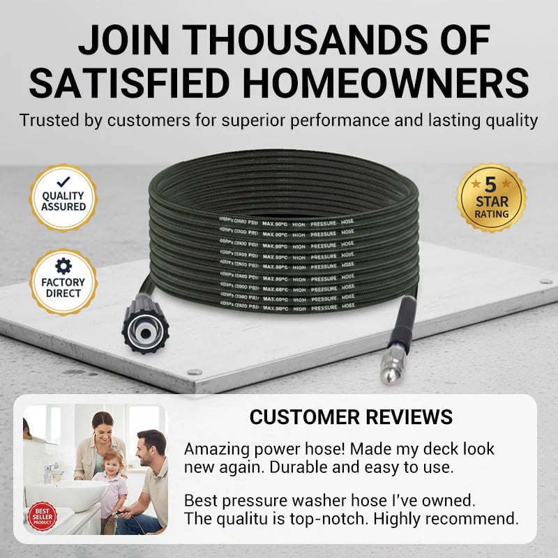 💧 Triple-layer burst-proof hose – PVC & stainless steel. Perfect for heavy-duty cleaning! 🚿🔧