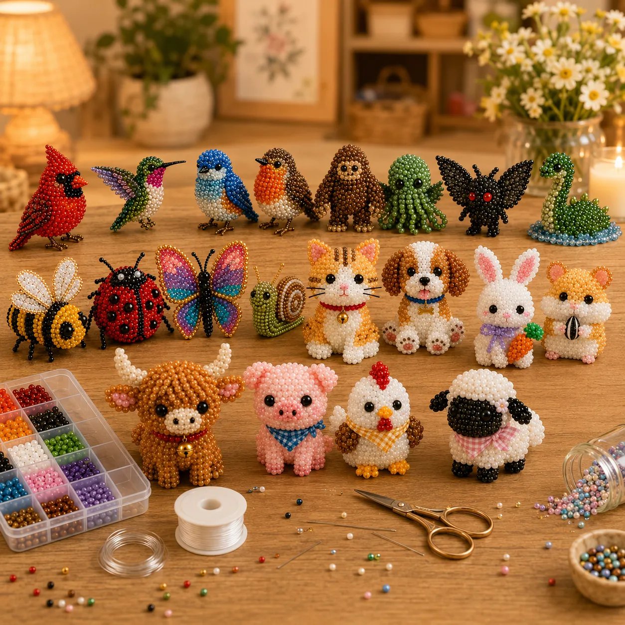 🧵✨ Tiny 3D Beaded Animal DIY Kit